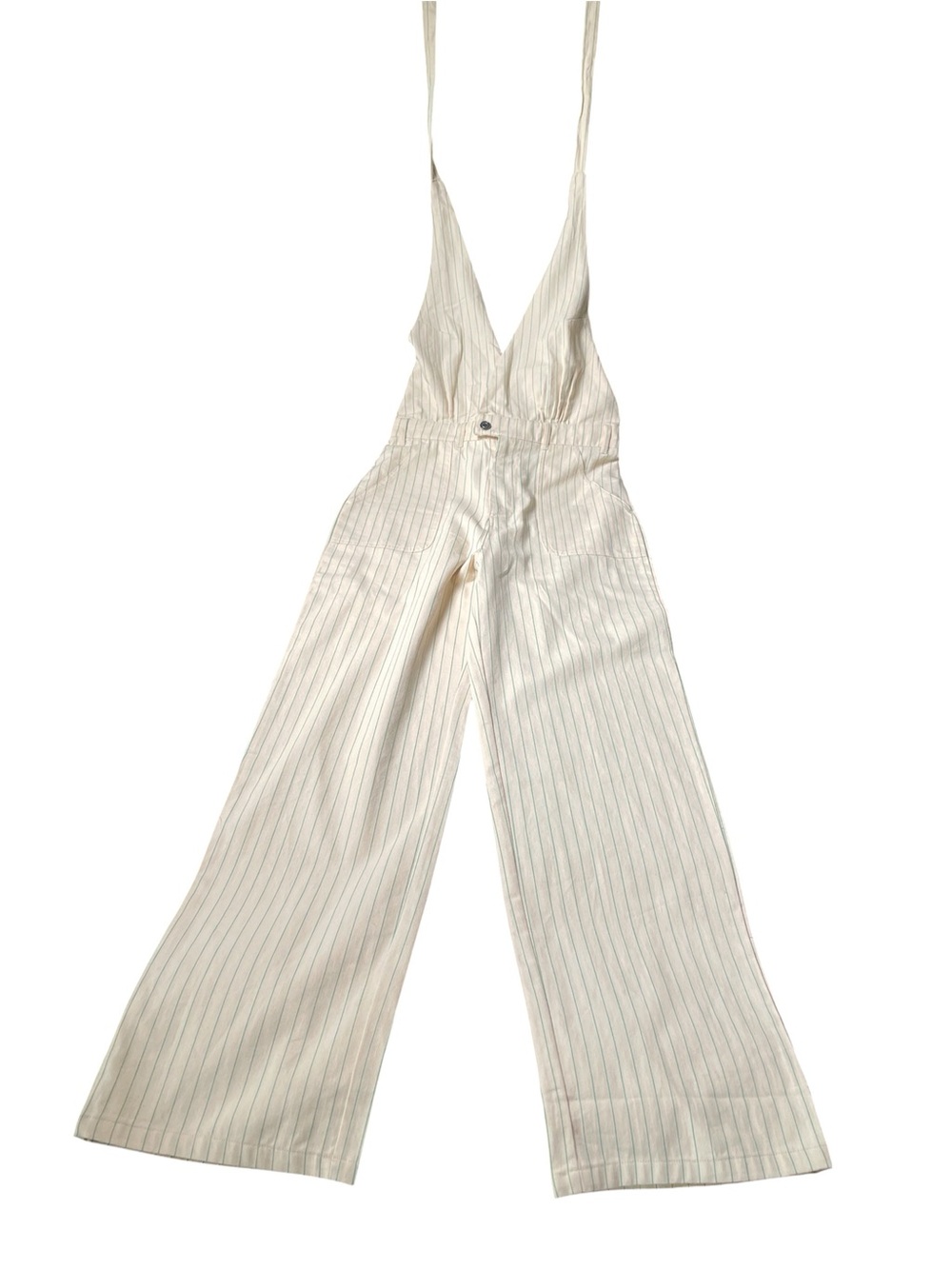 Together Cream Pinstripe Wide-Leg Jumpsuit